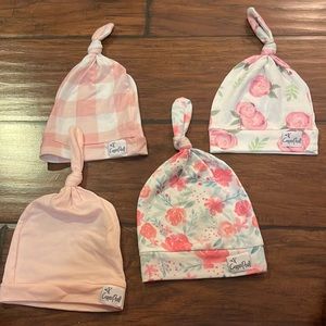 Copper pearl 4pc top knot hats